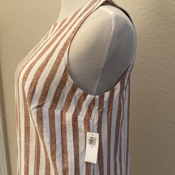 NWT Old Navy Brown and White Striped Dress - Picture 3 of 5